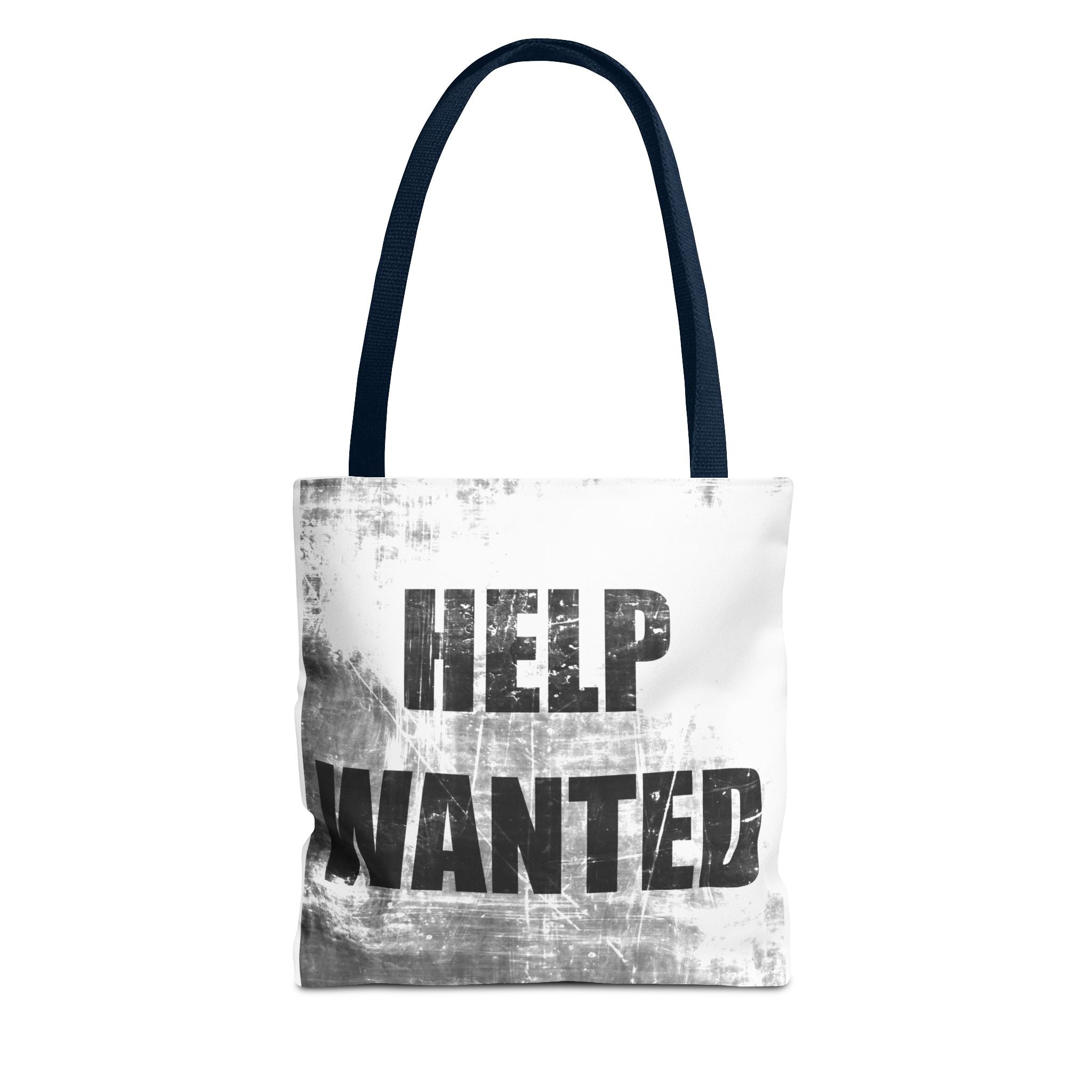 Help Wanted Tote Bag | Distressed Text, Vintage Job Sign Canvas Tote