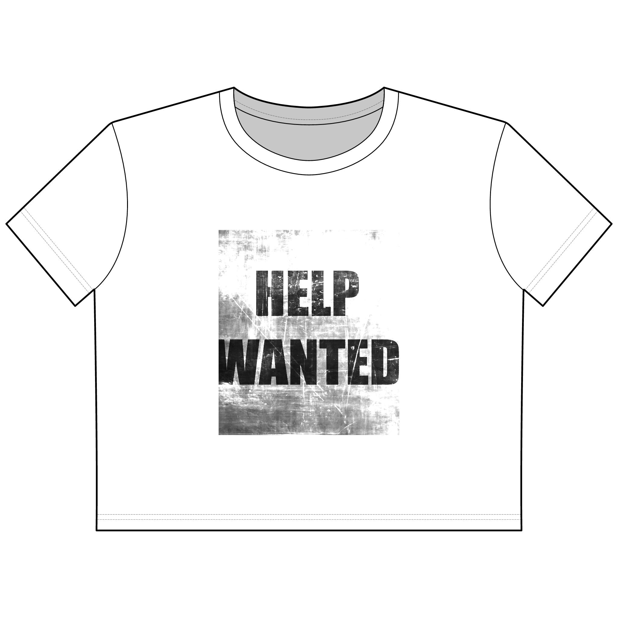 Help Wanted distressed text Women's Cropped Tee | Vintage stencil graphic